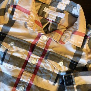 BURBERRY CHILDRENS NOVA CHECK PLAID BUTTON DOWN SHIRT (12 MONTHS)